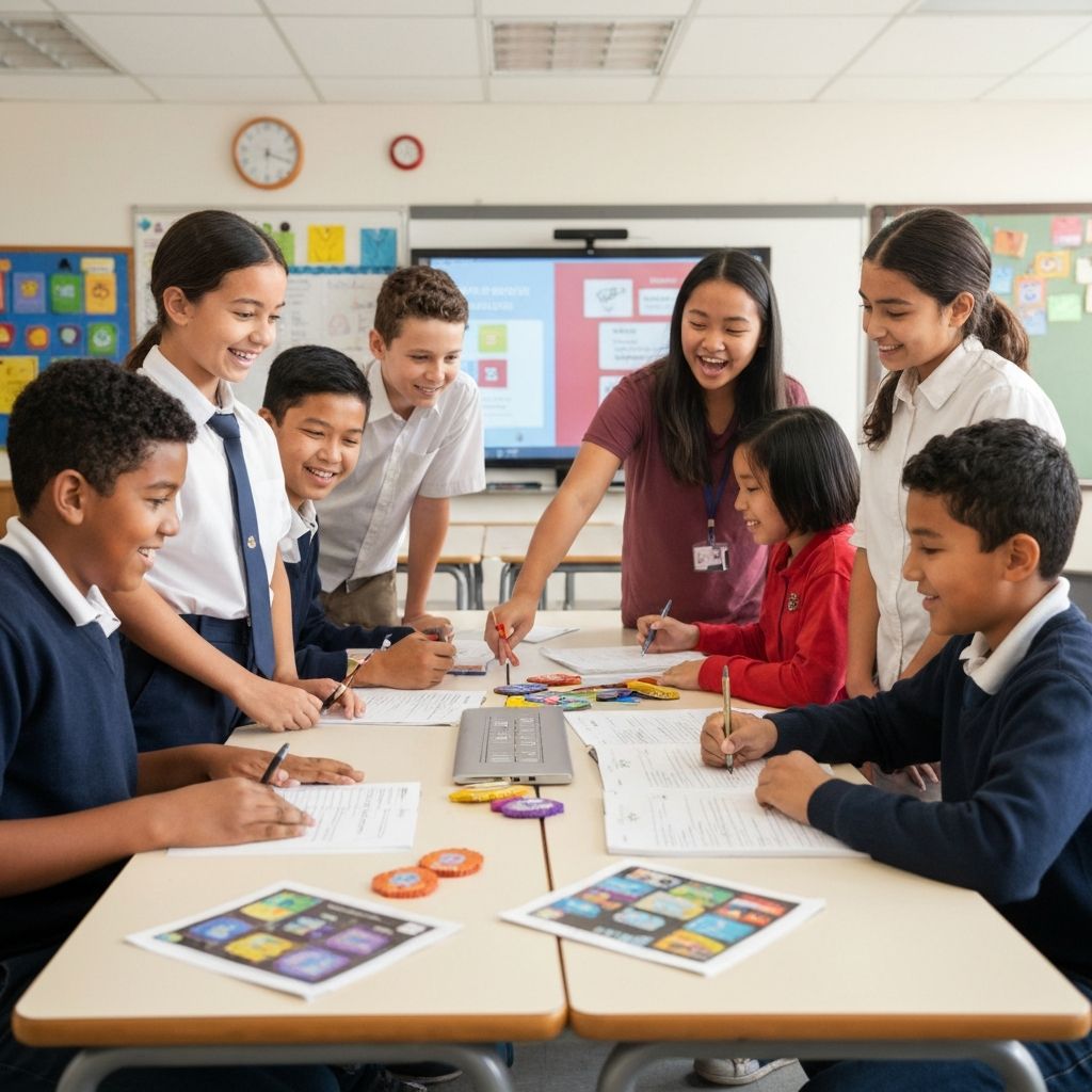 Students completing challenges and earning badges