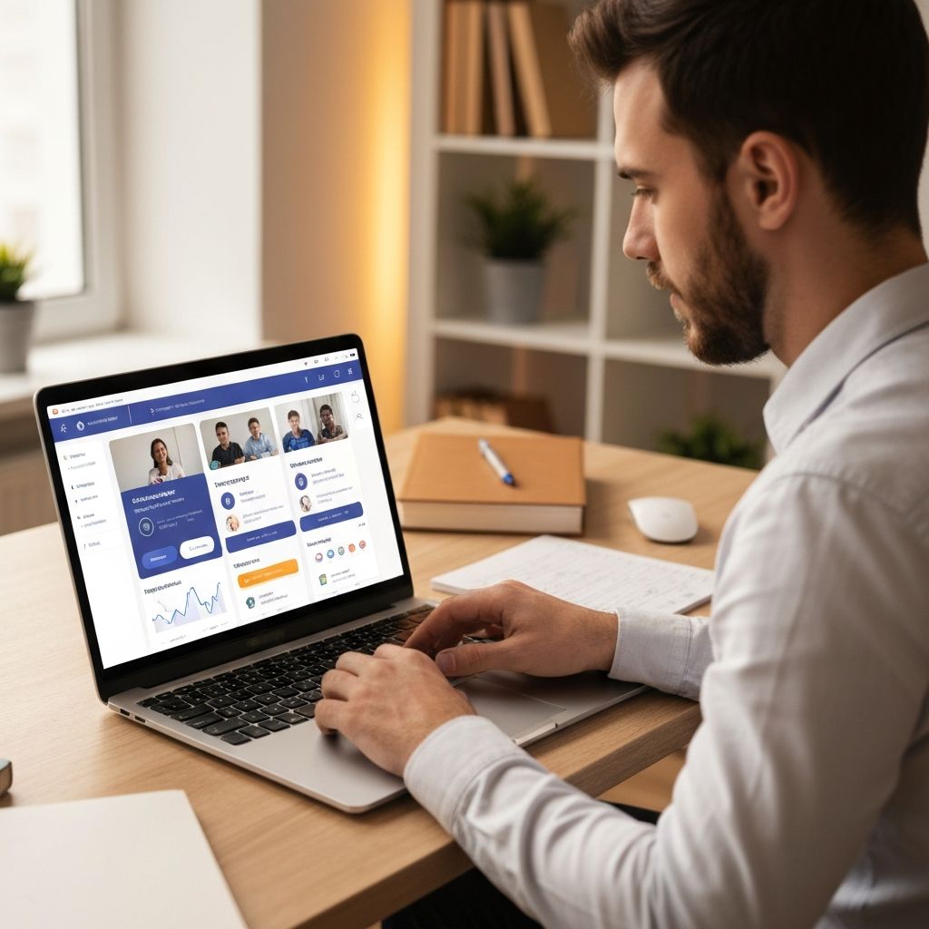 Teacher managing virtual classroom dashboard